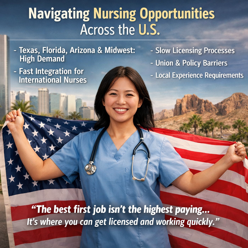 photographic Demand for nurses across the United States remains strong but opportunity varies significantly between statesSome states absorb internati