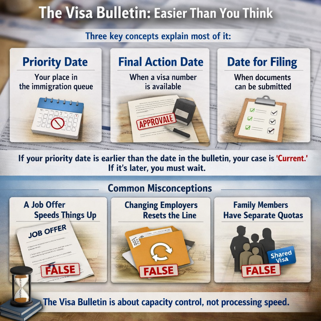 photographic Many professionals encounter the Visa Bulletin and assume it is impossibly complexIn reality three concepts explain most of itThe priorit-1